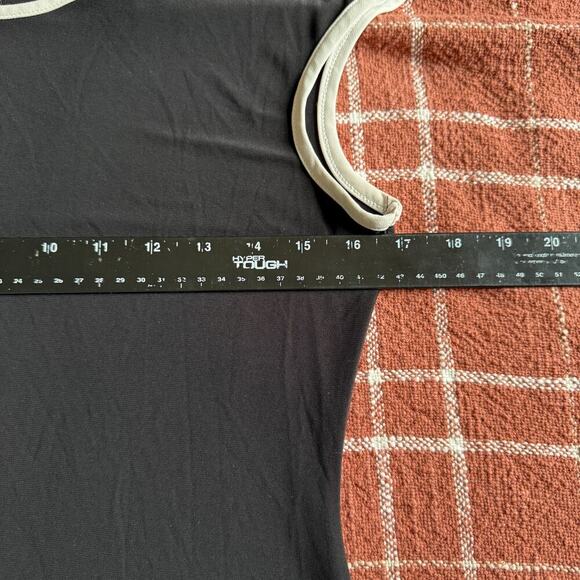 Annalee Hope Retro Sport Dress Sz S Black Tennis Piping Trim Stretch Active USA - Picture 6 of 9